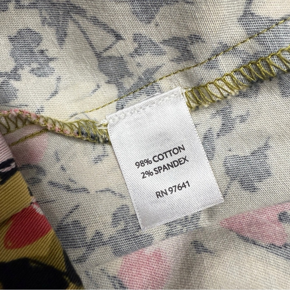 J. Jill Floral Pencil Skirt - Olive Green & Coral, Petite 2 Stretch - Picture 5 of 8